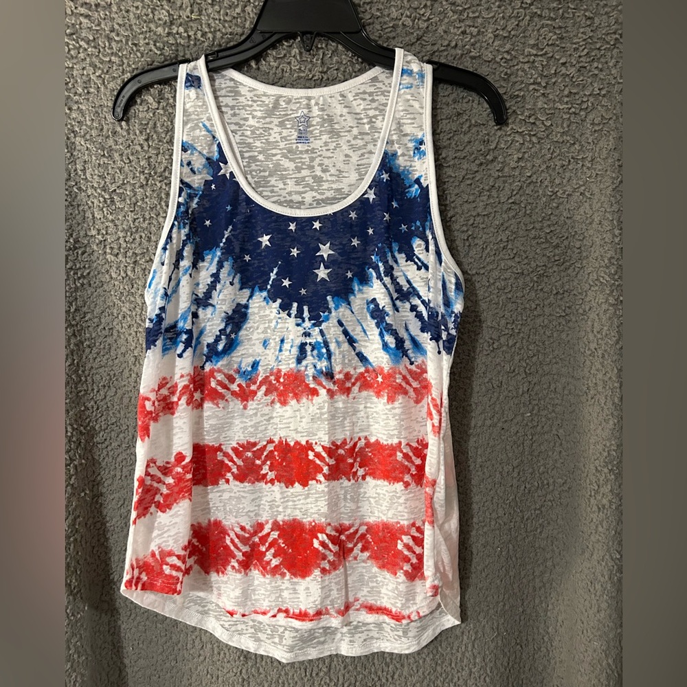Women's Patriotic Tie-Dye Tank Top
